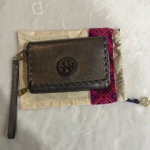 Tory Burch Dark Metallic Wristlet
